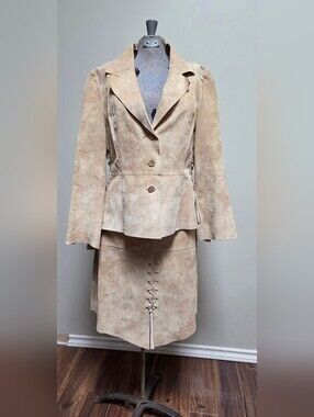Ladies Spanner Western Country Chic Leather Suit sz M